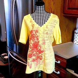 Jamie & Layla Lemon Yellow Top Size 14